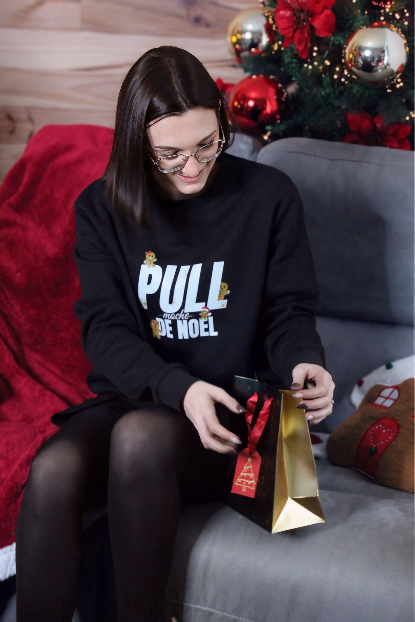 Pull moche de Noël unisexe, parfait pour les fêtes de fin d’année.